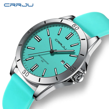 Sleek Sport Quartz Watch with Silicone Band