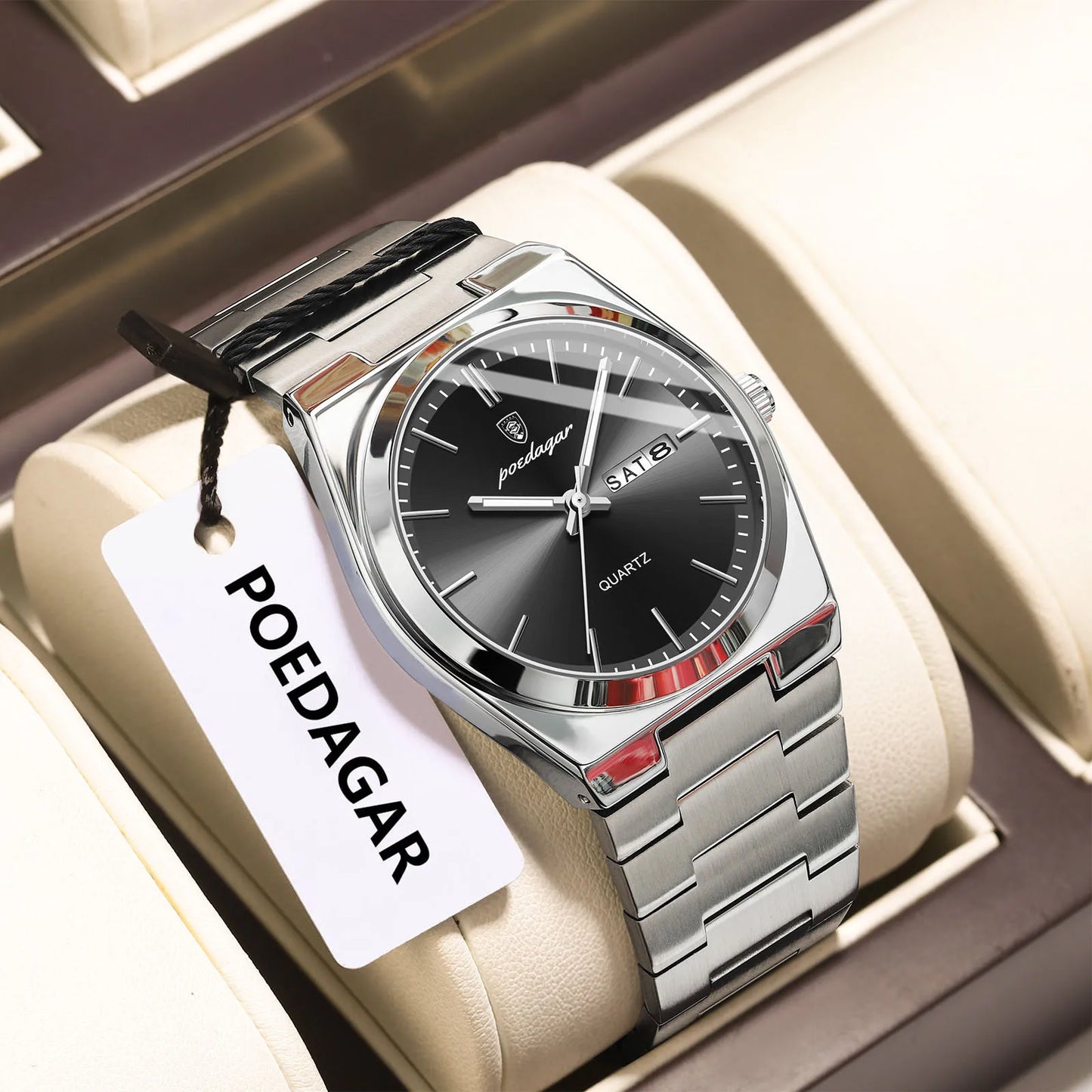 POEDAGAR Luminous, Waterproof Luxury Men's Quartz Wristwatch Day/Date