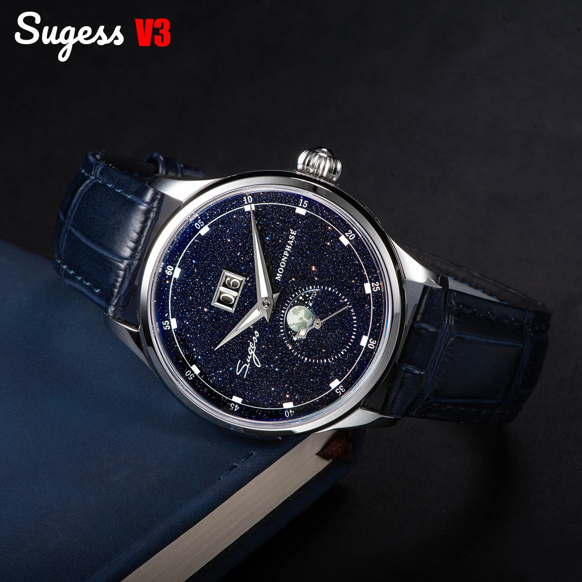 Sugess S401B V3 Moonphase Master – Automatic Big Date Aventurine Dial Luxury Watch