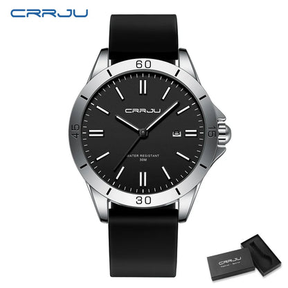 Sleek Sport Quartz Watch with Silicone Band