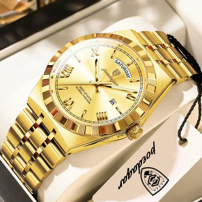 Classic Men's Day-Date Stainless Steel Quartz Watch