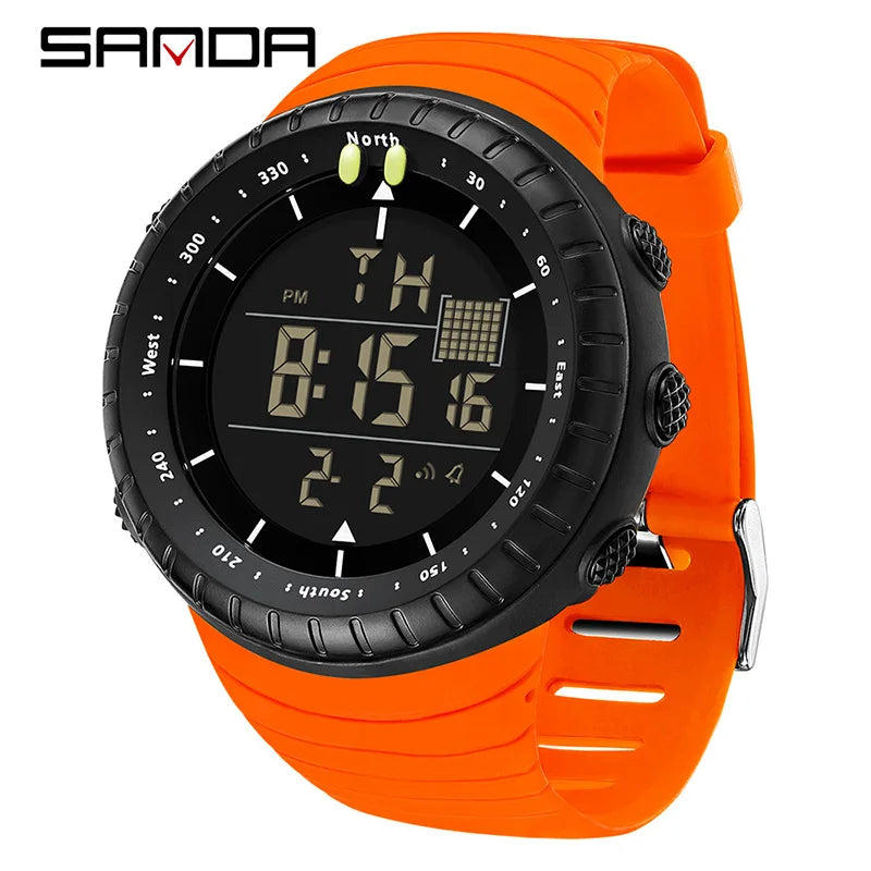 New Sports Electronic Watch LED Alarm Clock Multi functional Night Light & Waterproof