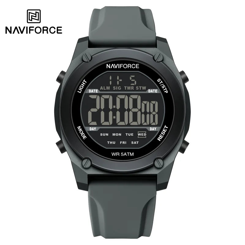 Men's Digital Sports Watch 50M Waterproof HD Electronic Screen with Alarm