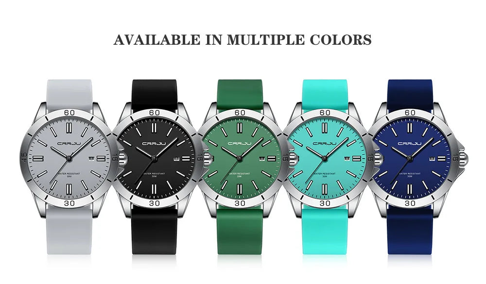Sleek Sport Quartz Watch with Silicone Band