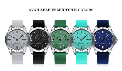 Sleek Sport Quartz Watch with Silicone Band