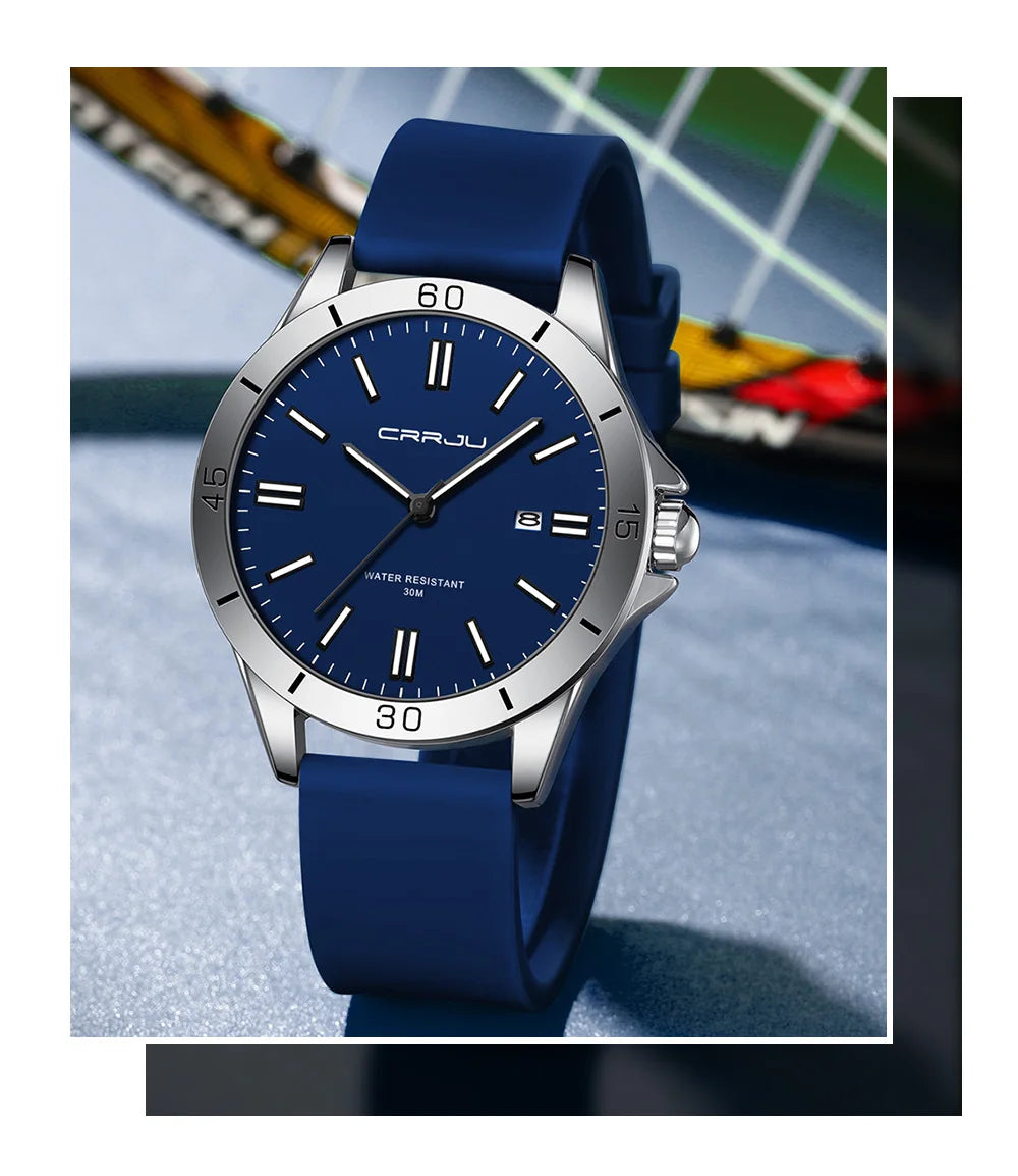 Sleek Sport Quartz Watch with Silicone Band