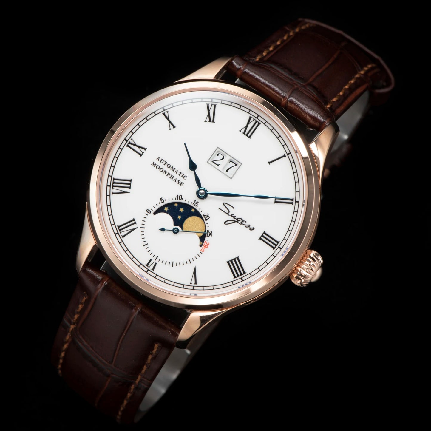 Sugess Moonphase Automatic: Luxury Mechanical Watch with Sapphire Crystal