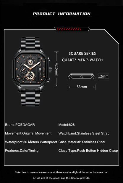Elevate Your Style with the POEDAGAR Luxury Casual Chronograph