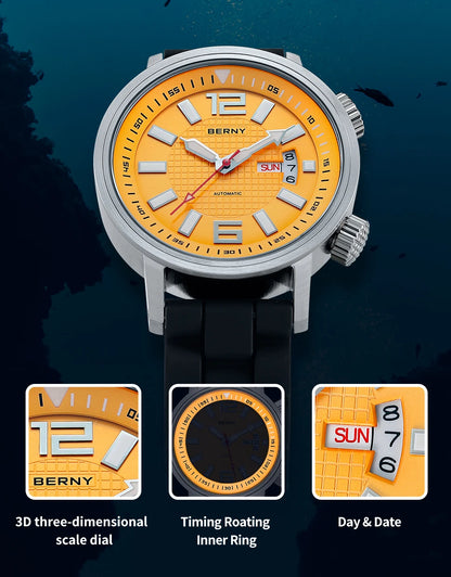 BERNY 20ATM Professional Diver Automatic – Miyota 8205 (Model AM7081M)