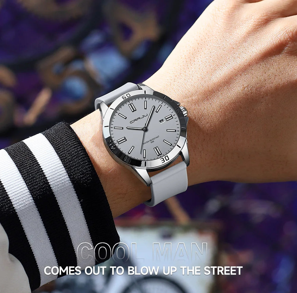 Sleek Sport Quartz Watch with Silicone Band
