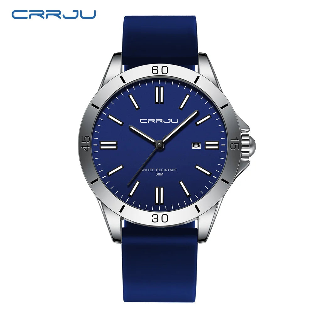 Sleek Sport Quartz Watch with Silicone Band