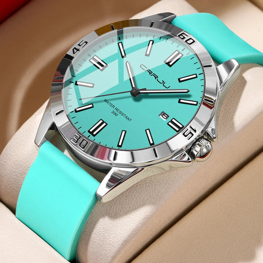 Sleek Sport Quartz Watch with Silicone Band