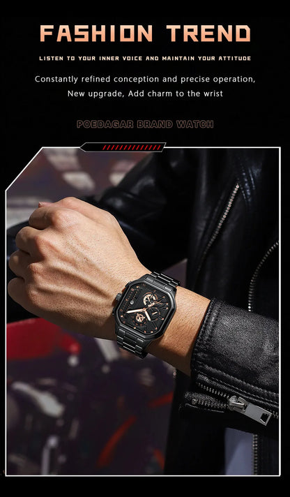 Elevate Your Style with the POEDAGAR Luxury Casual Chronograph