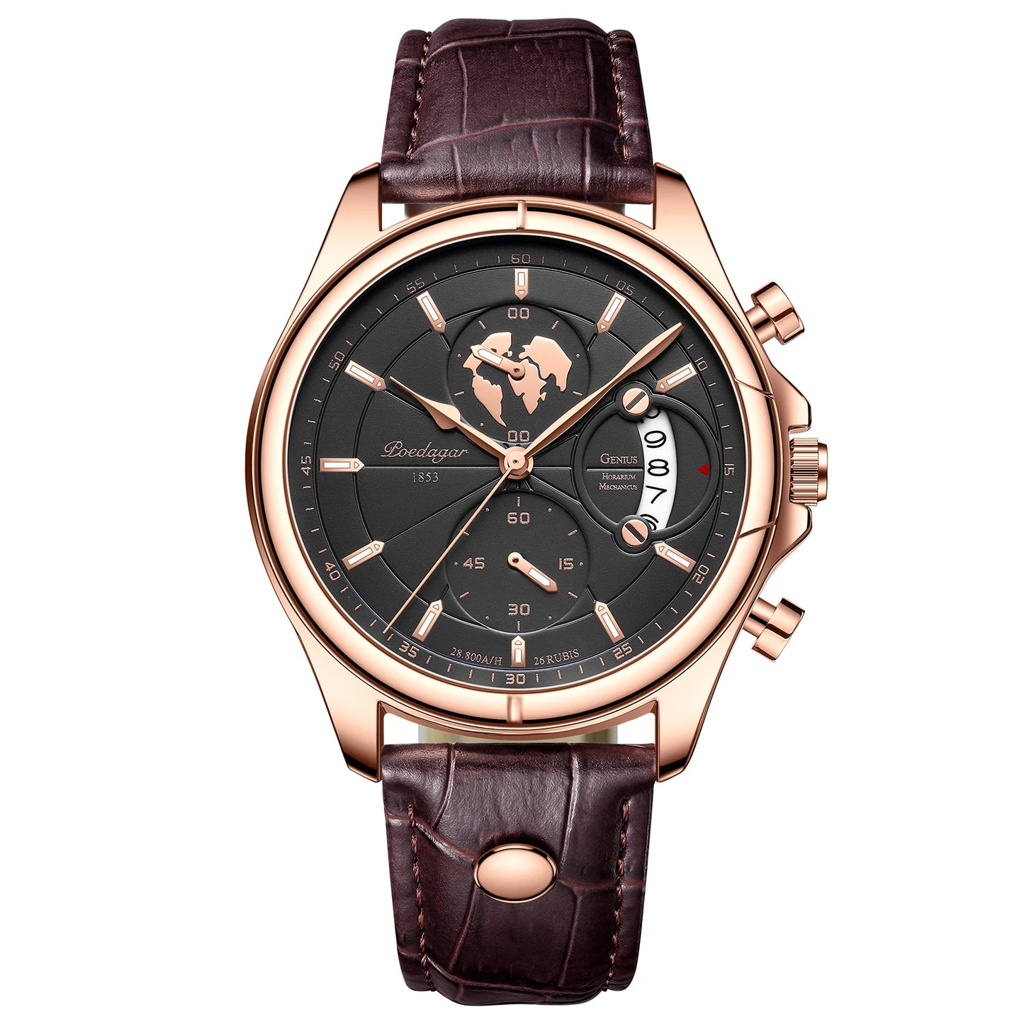 Luxury Men's Business Leather Quartz Watch – Waterproof with Chronograph and Date