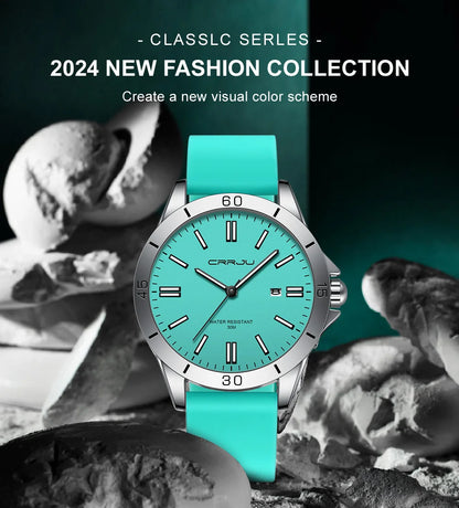 Sleek Sport Quartz Watch with Silicone Band