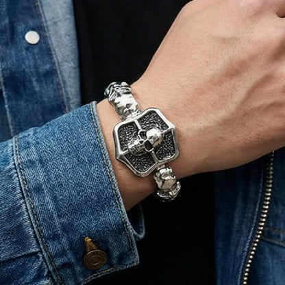 Stainless Steel Skull Men's Bracelet