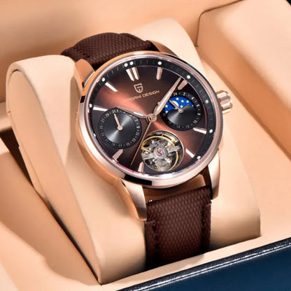 PAGANI DESIGN PD-YS021: Luxury Skeleton Automatic Watch – 100M Waterproof, Sapphire Crystal