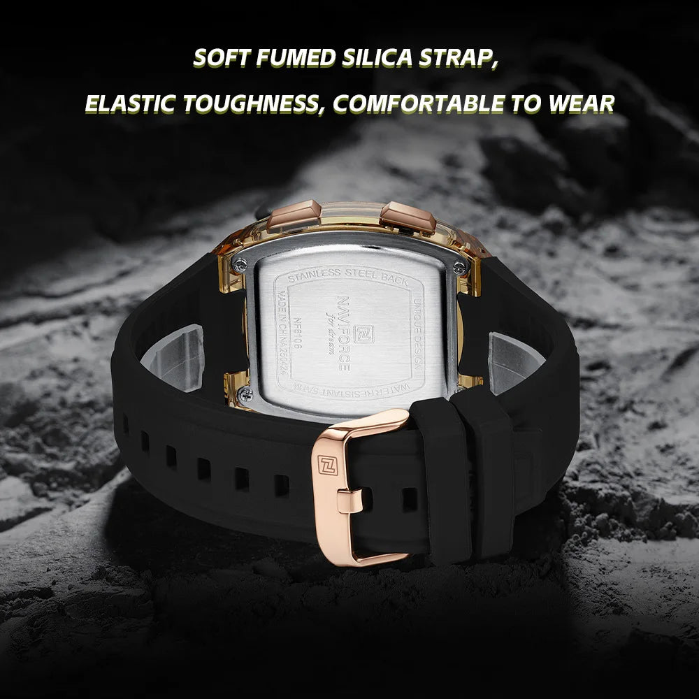 LCD Digital Men Fashion Daily Wear Wristwatch Auto Date Week Display 50M Waterproof