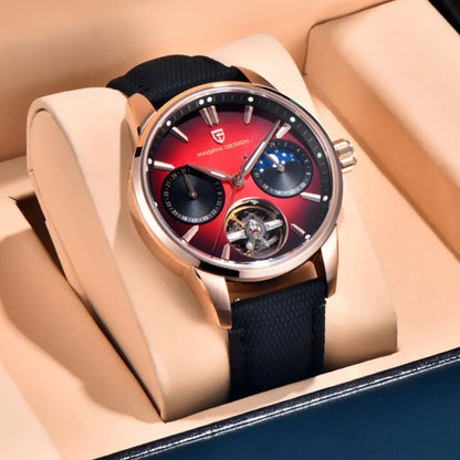 PAGANI DESIGN PD-YS021: Luxury Skeleton Automatic Watch – 100M Waterproof, Sapphire Crystal