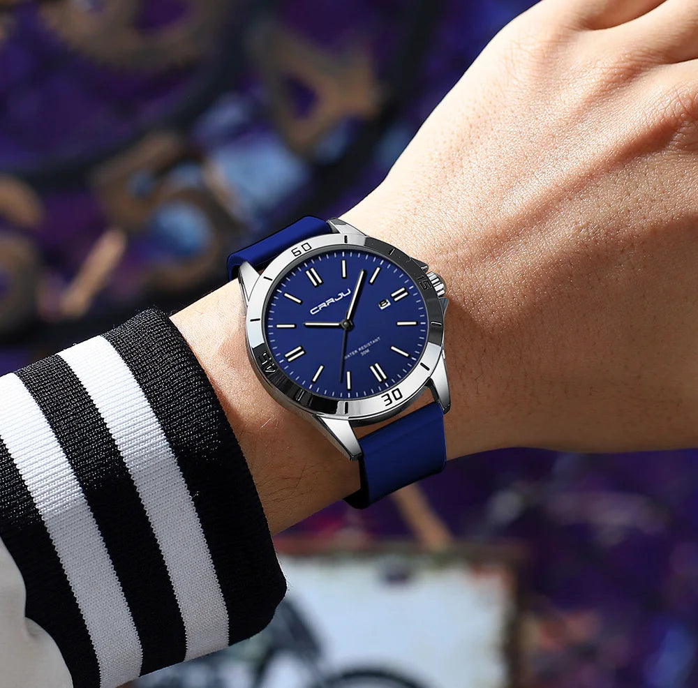 Sleek Sport Quartz Watch with Silicone Band