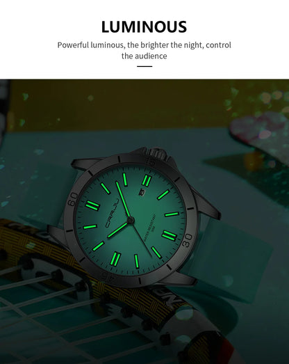 Sleek Sport Quartz Watch with Silicone Band