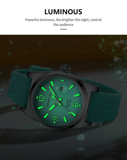 Luminous Sport Quartz Watch with Silicone Strap