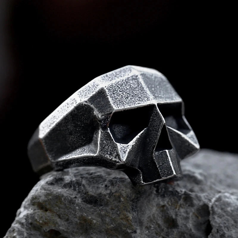 Gothic 316L Stainless Steel Skull Ring