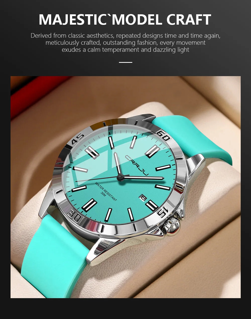 Sleek Sport Quartz Watch with Silicone Band