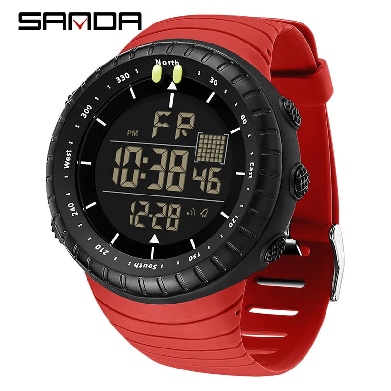 New Sports Electronic Watch LED Alarm Clock Multi functional Night Light & Waterproof