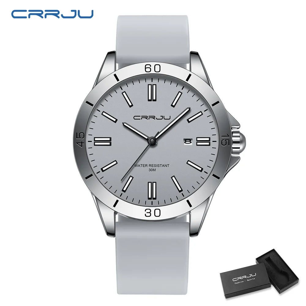 Sleek Sport Quartz Watch with Silicone Band