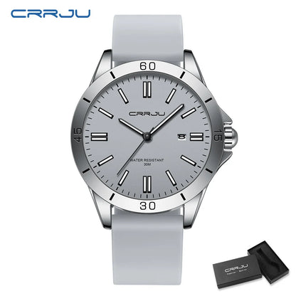 Sleek Sport Quartz Watch with Silicone Band