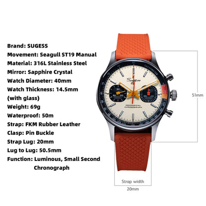 Sugess S387 Mechanical Chronograph – Classic Heritage Luxury Wristwatch