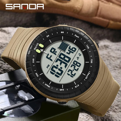 New Sports Electronic Watch LED Alarm Clock Multi functional Night Light & Waterproof