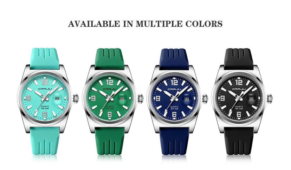 Luminous Sport Quartz Watch with Silicone Strap