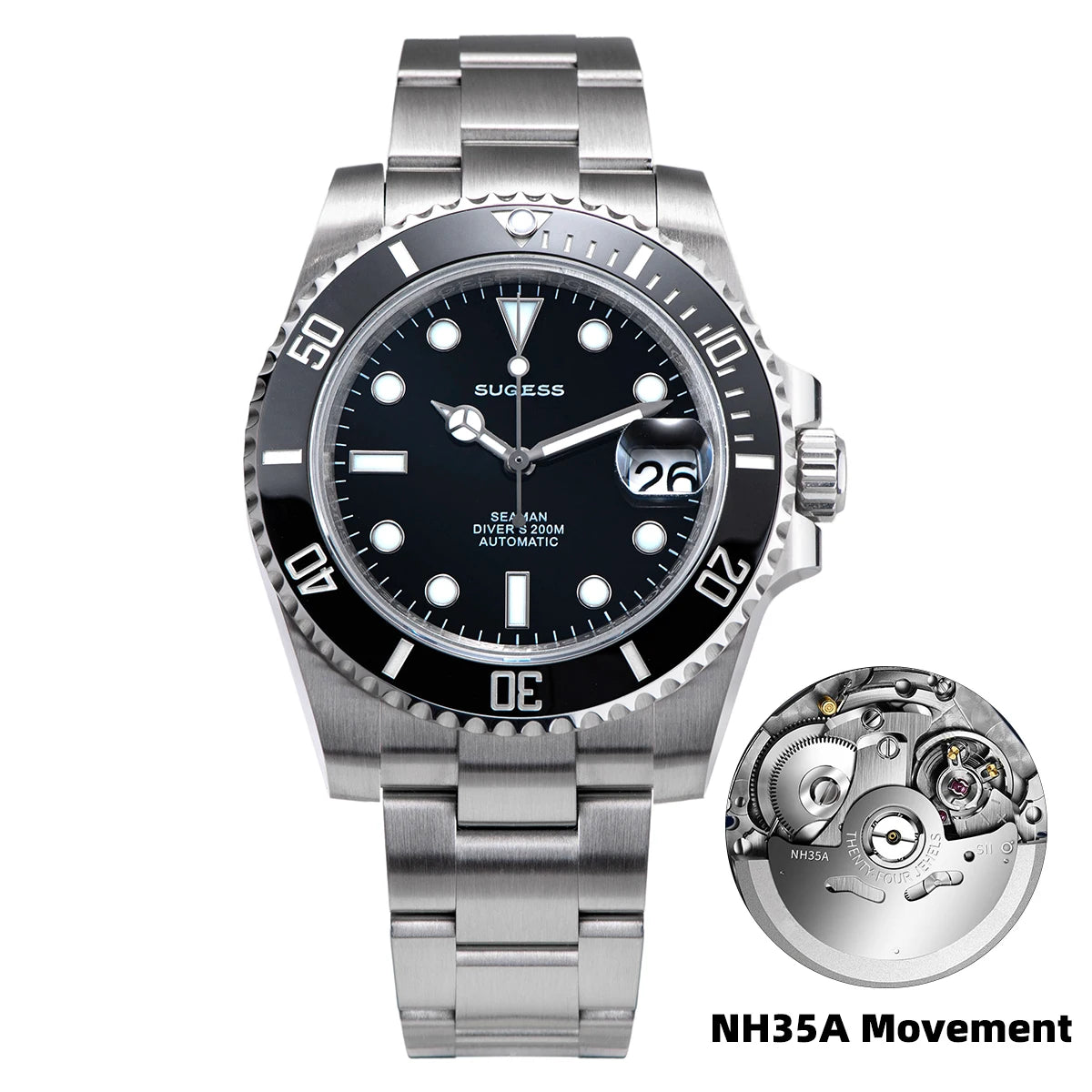 Sugess Ocean Star SU126610LV Automatic Diver – Ceramic Green Bezel 40mm Luxury Sports Watch