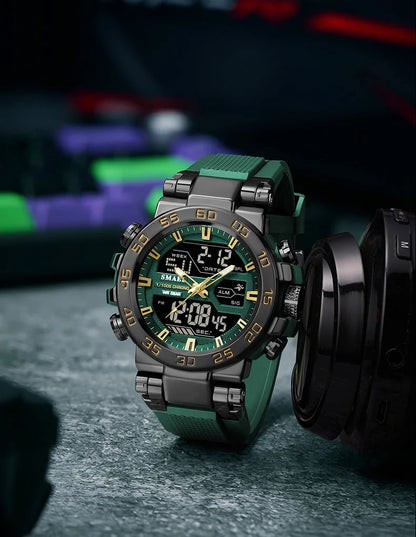 New Multi-Functional Waterproof Sports Watch Alloy Case and TPU Strap, Stopwatch Alarm  and Shock-Resistant