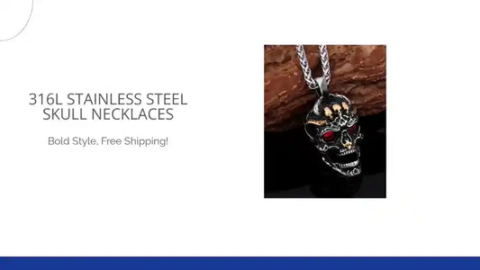 316L Stainless Steel Skull Necklaces by@Outfy