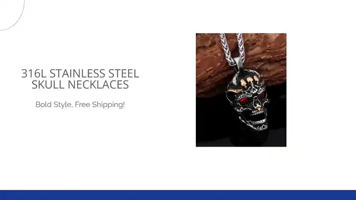 316L Stainless Steel Skull Necklaces by@Outfy