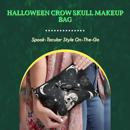 Halloween Crow Skull Makeup Bag by@Outfy