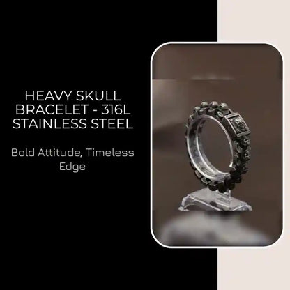 Heavy Skull Bracelet - 316L Stainless Steel by@Outfy