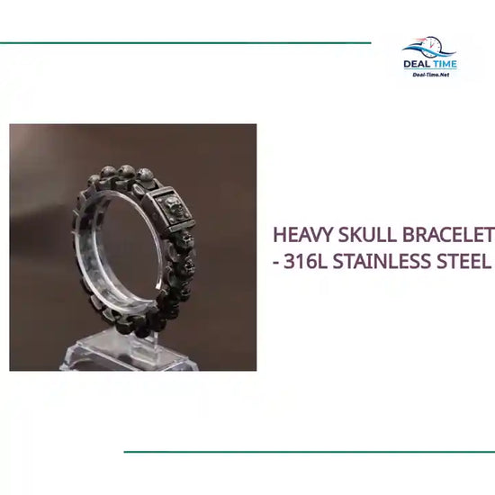 Heavy Skull Bracelet - 316L Stainless Steel by@Outfy