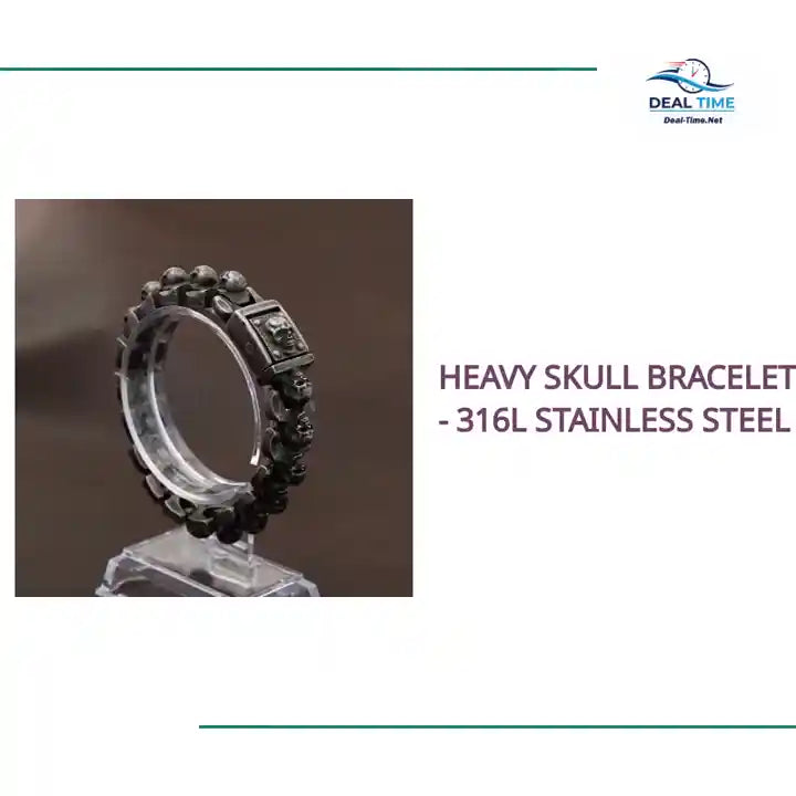 Heavy Skull Bracelet - 316L Stainless Steel by@Outfy